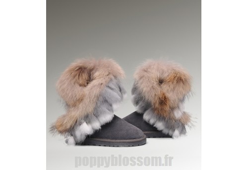 Bottes Ugg premier client-208 court en fourrure de renard gris?